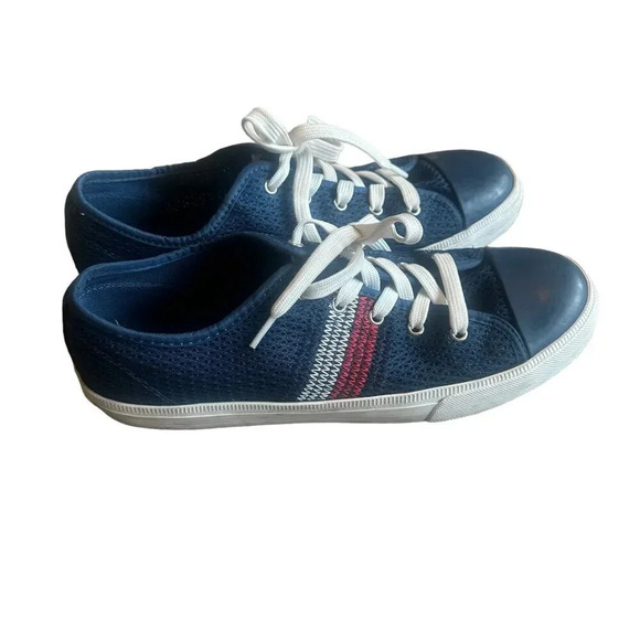 Tommy Hilfiger Lev Sneaker Tennis Shoes Navy Red White Casual Size 9.5 Women's - Picture 5 of 13